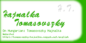 hajnalka tomasovszky business card